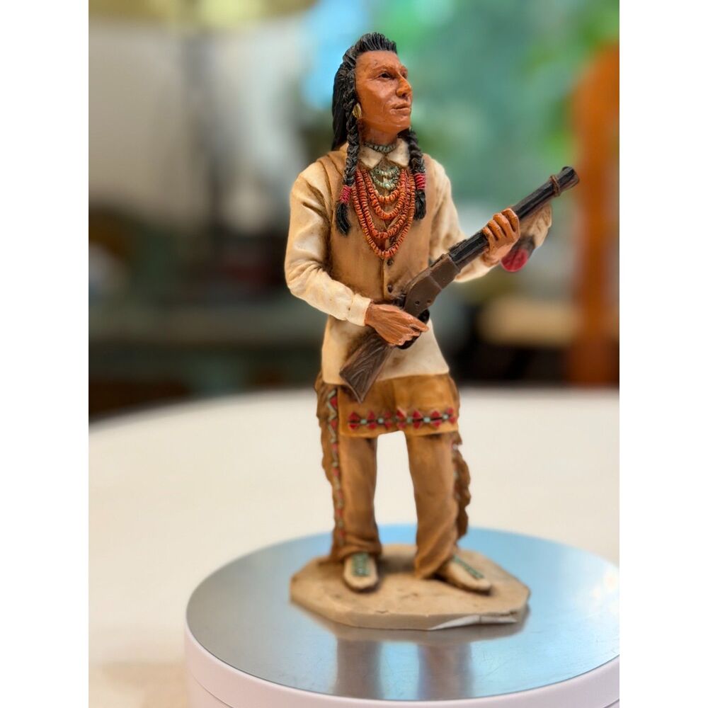 Figurine Castagna Italy Chief Joseph Native American Wild West Alabaster Resin